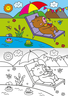 BO138 Omalovánka - A5 - Kapybary-2