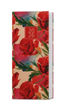 BMB2-1-26 Měsíční diář - Božka - kraft - Máky -  PVC - průhledný obal-1 BMB2-1-26 Měsíční diář - Božka - kraft - Máky -  PVC - průhledný obal-1