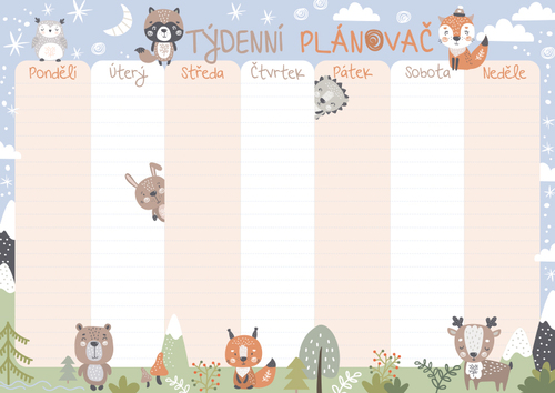 Týdenní<br/>plánovač Týdenní<br/>plánovač
